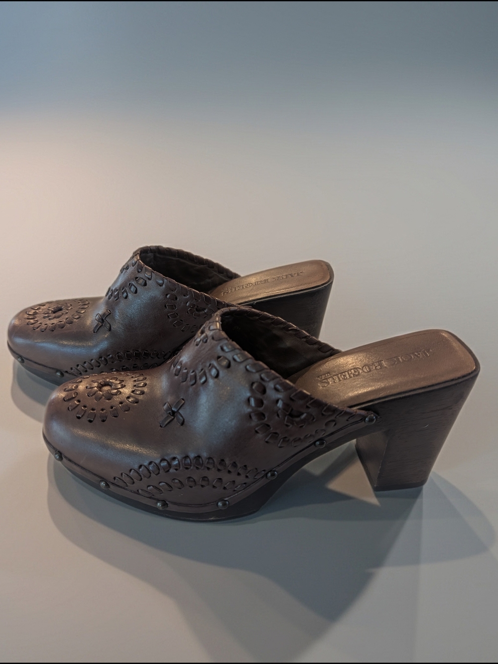 Jack Rogers Woven Leather Clog Heels